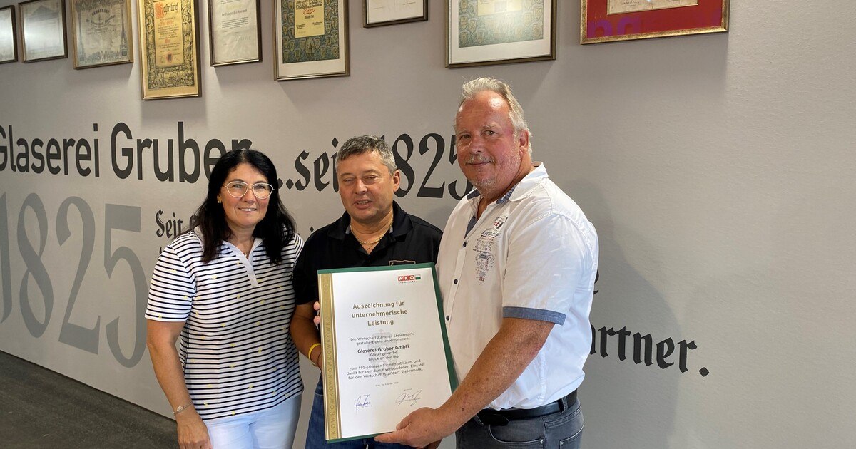 Ältester steirischer Glaserbetrieb geehrt
