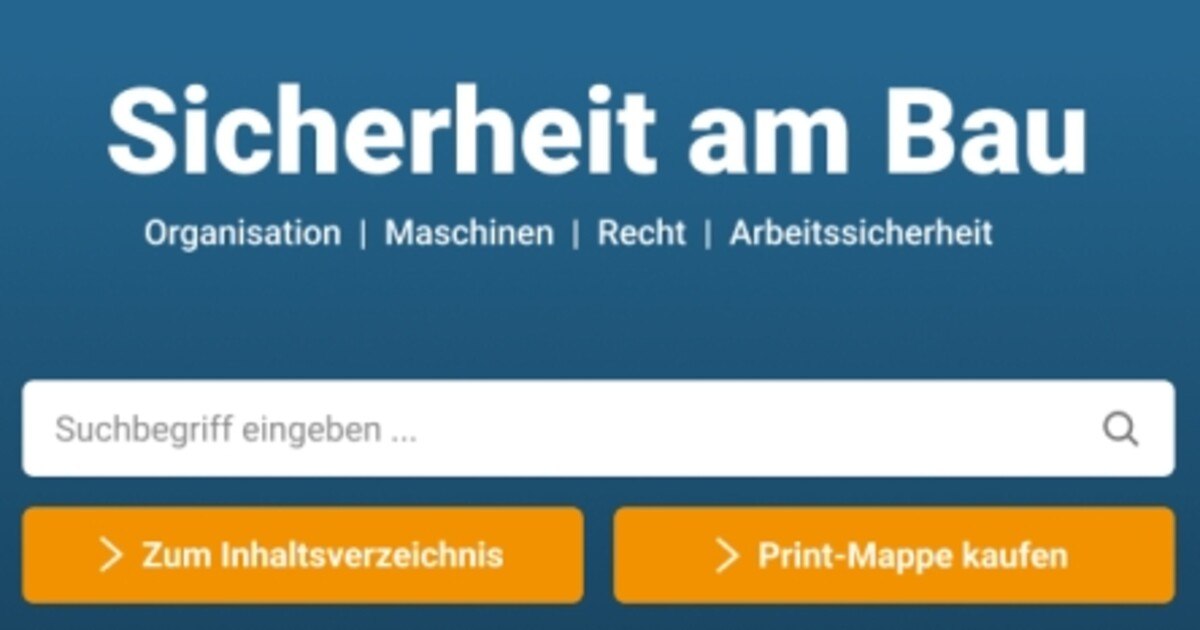 Sicherheit am Bau als Mappe und online