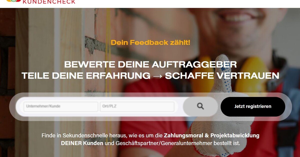 Handwerker bewerten Auftraggeber