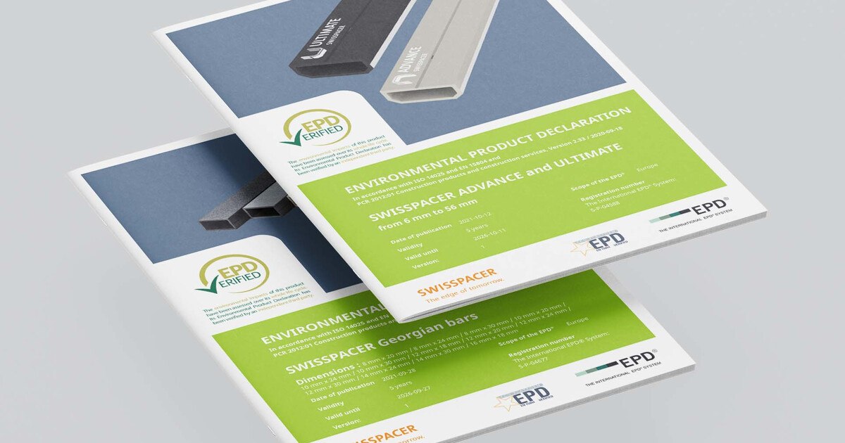 Swisspacer: umweltdeklarierte Produkte