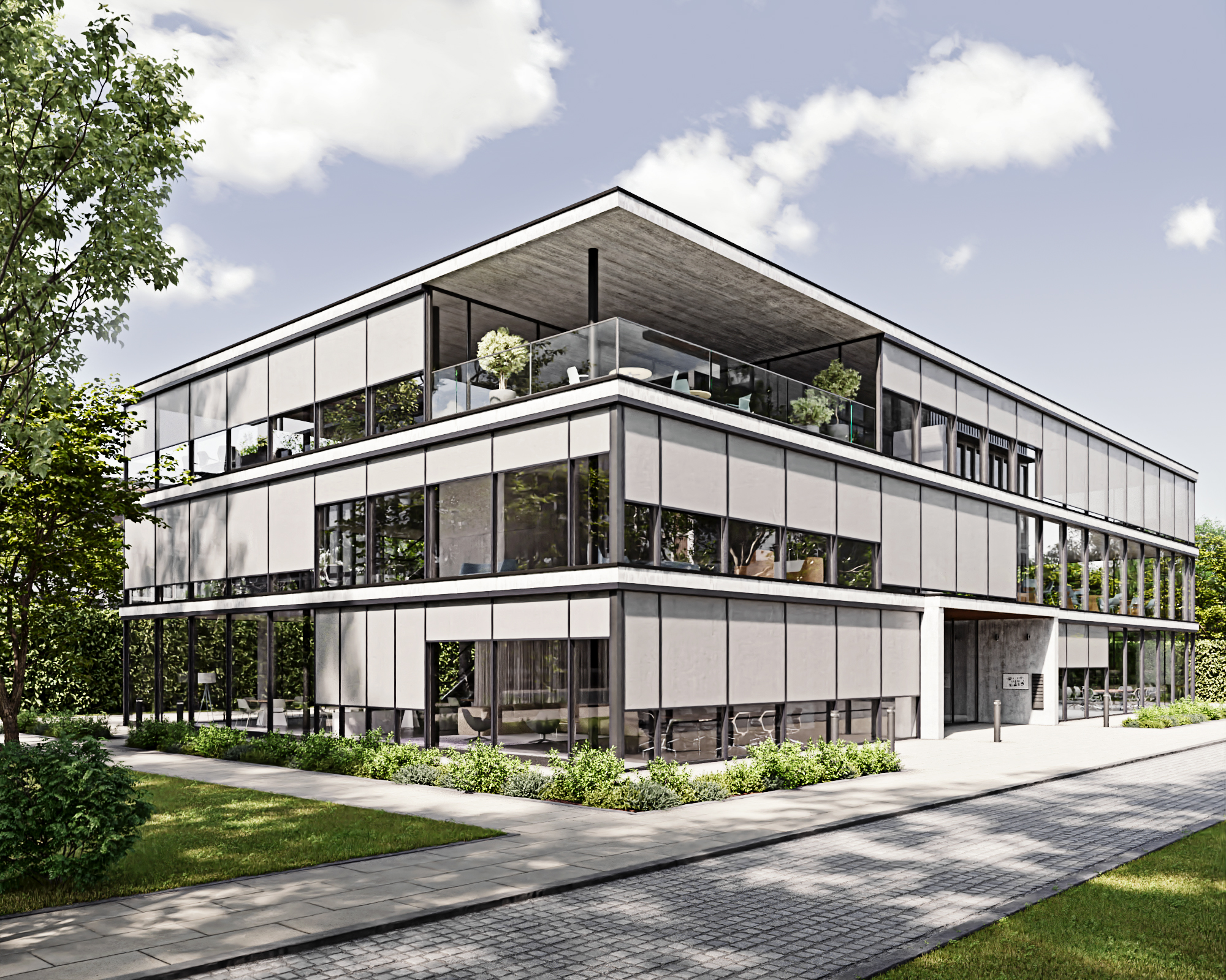 Textiler Sonnenschutz für die Fassade