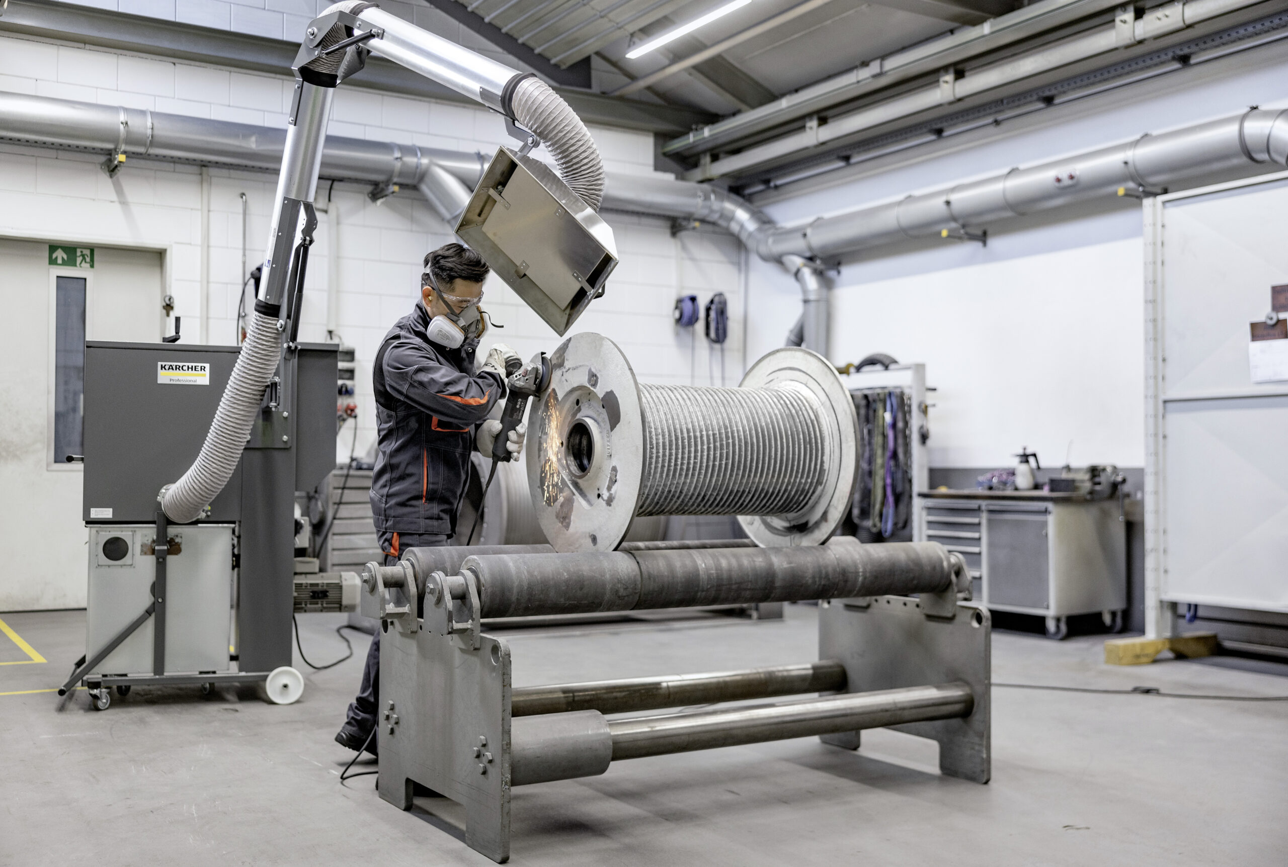 Auspacken, positionieren, absaugen