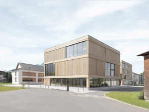 Leuchtturmobjekt Gemeinschaftshaus Hittisau, ist einer von fünf neun Leuchttürmen aus dem Ort © Schulerhalterverband Hittisau