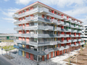 Leuchtturmobjekt Lotte-Brainin-Hof, der Gemeindebau NEU in der Seestadt Aspern © Luiza Puiu