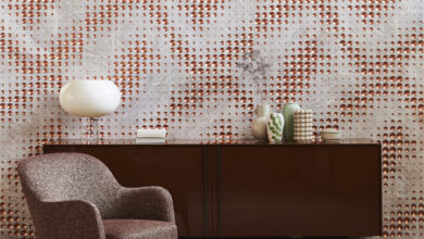 Die Marmorpaneele „Dissonanze“ von Lithos Design bringen Glanz und einen Hauch von Glamour in den Raum. © Lithos Design