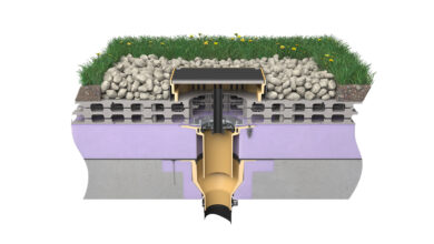 Ökologisch und ökonomisch zeitgemäß: Ein Retentionsumkehrdachaufbau vereint die Vorteile eines Umkehrdaches mit der heute oft nachgefragten Retention.