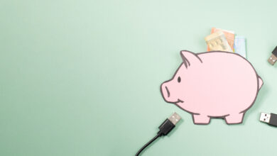 Sparschwein mit Kabeln © BeritK iStock Getty Images Plus