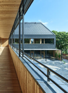 Waldorfschule Wien-Mauer im Rendering. Hier ist der Innenhof zu sehen.