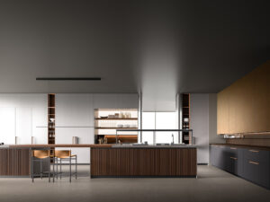 Der italienische Küchenhersteller Boffi verarbeitet den nachhaltigen, biobasierten Möbellack Bluefin Terra-Diamond. © Boffi